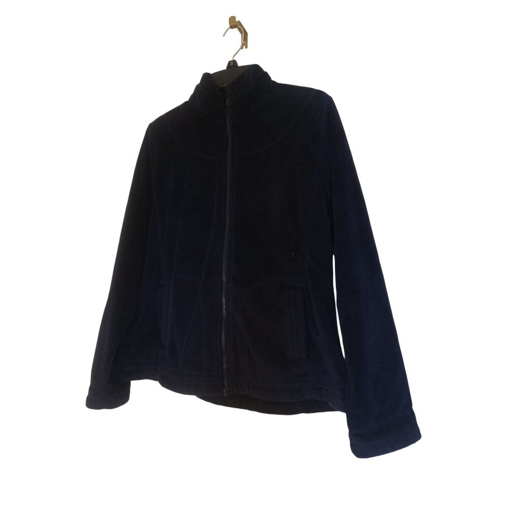 Weatherproof Jacket Womens Size Large Navy Blue Fuzzy Full Zip Inside Pockets - Picture 3 of 6